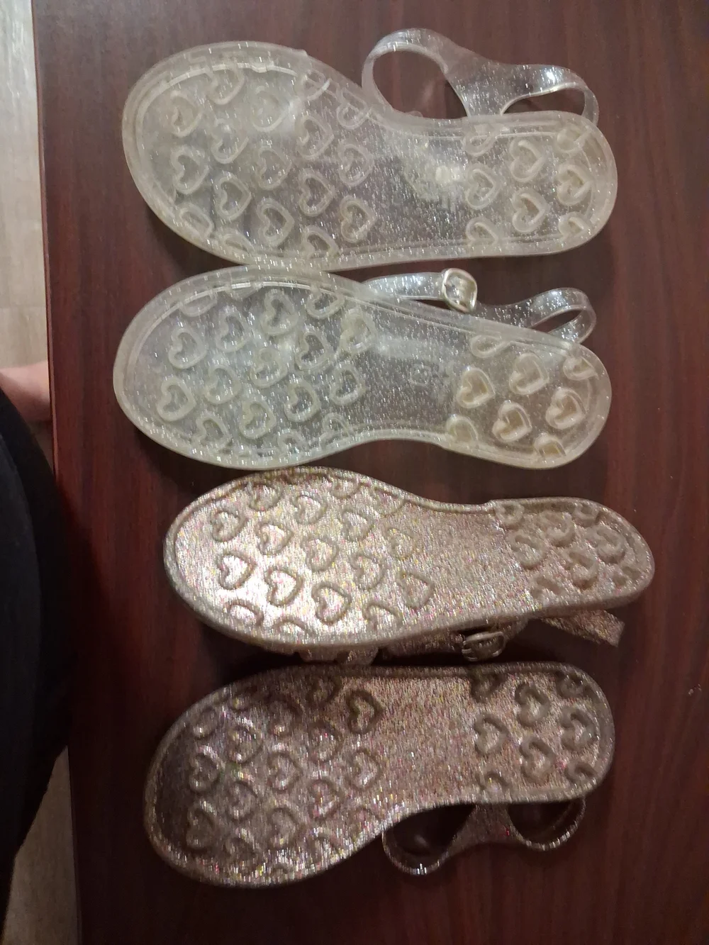Old Navy Kids Glitter Jelly Sandals - Clear and Rose